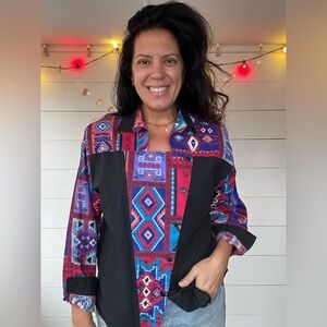 Top Rail Vintage 80's 90's Western Shirt Women's Cowgirl L Aztec